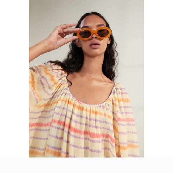BNWT Zara Multicolor Oversized Puff Sleeve  Sundress Small Boho - Picture 3 of 10